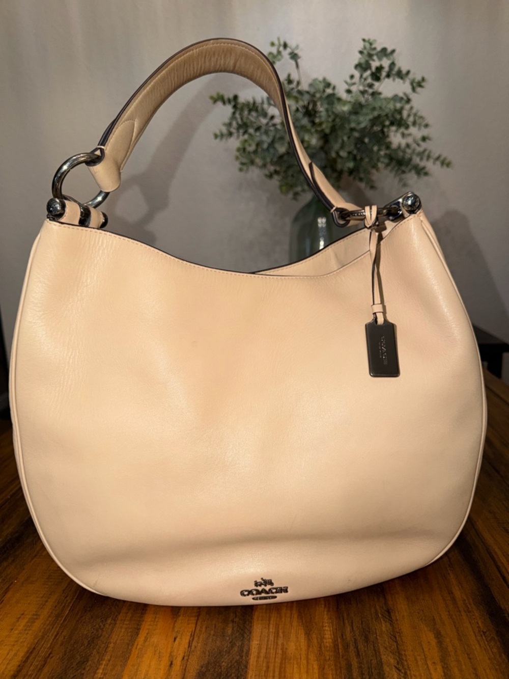 Coach Nomad Cream Leather Hobo Bag